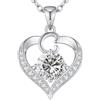 LOUISA SECRET Collana donna cuore Capital con Placato di rodio e oro 18K | Lettere A-Z Regalo per Mamma Rivestimento,Catena Regolabile 45+5cm,Idea Regalo per San Valentino,Compleanno,Donna Natale