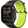 MoKo Cinturino Ocean Compatibile con Apple Watch 42/44/45/46/49mm | Per iWatch Ultra 4/3/2/1, S12/11/10/9/8/7/6/5/4,SE3/2/1, Cinturino Sportivo in Silicone, Connettore in Metallo