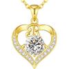 LOUISA SECRET Collana donna cuore Capital con Placato di rodio e oro 18K | Lettere A-Z Regalo per Mamma Rivestimento,Catena Regolabile 45+5cm,Idea Regalo per San Valentino,Compleanno,Donna Natale