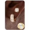 HANLI 2 Paia Orecchini Uomo Cerchio Diamante Argento 925 e Zirconi Cubici Anallergici Leggeri Trendy Gioielli di Moda per le Uomo