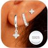 Rajputana Orecchini Pendenti Donna Argento Set Orecchini Cerchio Oro Regalo | Orecchini Donna Argento Orecchini Pendenti Anallergici Donna Sterling Silver Stud Hoops Earrings for Women Gioielli Regali