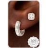 HANLI 2 Paia Orecchini Uomo Cerchio Diamante Argento 925 e Zirconi Cubici Anallergici Leggeri Trendy Gioielli di Moda per le Uomo