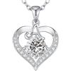 LOUISA SECRET Collana donna cuore Capital con Placato di rodio e oro 18K | Lettere A-Z Regalo per Mamma Rivestimento,Catena Regolabile 45+5cm,Idea Regalo per San Valentino,Compleanno,Donna Natale