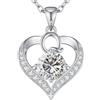 LOUISA SECRET Collana donna cuore Capital con Placato di rodio e oro 18K | Lettere A-Z Regalo per Mamma Rivestimento,Catena Regolabile 45+5cm,Idea Regalo per San Valentino,Compleanno,Donna Natale