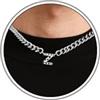 Esmoly 6.5mm Calcio Lettere Collana Uomo 316L Cuban Chain Regalo Uomo Ragazzo | Acciaio Inossidabile Collane 18+2 Inches