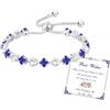 Esmoly Bracciale Donna Argento Tennis Bracciali Regalo Donna Compleanno Ragazza | 12 Colori di Pietre Natali e 5A Sparkle Zircone Regolabile