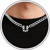 Esmoly 6.5mm Calcio Lettere Collana Uomo 316L Cuban Chain Regalo Uomo Ragazzo | Acciaio Inossidabile Collane 18+2 Inches