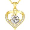 LOUISA SECRET Collana donna cuore Capital con Placato di rodio e oro 18K | Lettere A-Z Regalo per Mamma Rivestimento,Catena Regolabile 45+5cm,Idea Regalo per San Valentino,Compleanno,Donna Natale