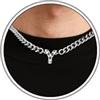 Esmoly 6.5mm Calcio Lettere Collana Uomo 316L Cuban Chain Regalo Uomo Ragazzo | Acciaio Inossidabile Collane 18+2 Inches
