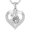 LOUISA SECRET Collana donna cuore Capital con Placato di rodio e oro 18K | Lettere A-Z Regalo per Mamma Rivestimento,Catena Regolabile 45+5cm,Idea Regalo per San Valentino,Compleanno,Donna Natale