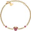 Disney Bracciale Minnie Mouse, Acciaio Inossidabile e Zirconi per Bambini e Bambine, Lunghezza 13-18 cm, Gioielli