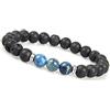 GD GOOD.designs Bracciale Chakra in pietra lavica per uomo - Bracciale in pietra naturale con perle di lava nera I UnisizBude Bracciale Energia Uomo