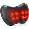 TAKRINK Cuscino Massaggiante Cervicale Shiatsu 8 Nodi 3 Velocità | Rotazione Bidirezionale, Spegnimento 15 min, Alimentatore e Cavo Auto, per Collo, Schiena, Gambe, Casa e Ufficio