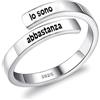NONNA PROFESSIONISTA Anello Donna per Figlie Donne Ragazze in Argento Sterling 925 Ispirazionale e di Incoraggiamento Regalo Natale Regolabile Anelli ansia - Cofanetto incluso