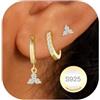 Rajputana Orecchini Pendenti Donna Argento Set Orecchini Cerchio Oro Regalo | Orecchini Donna Argento Orecchini Pendenti Anallergici Donna Sterling Silver Stud Hoops Earrings for Women Gioielli Regali