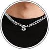 Esmoly 6.5mm Calcio Lettere Collana Uomo 316L Cuban Chain Regalo Uomo Ragazzo | Acciaio Inossidabile Collane 18+2 Inches