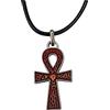 lazzaro italy Ankh egiziano ciondolo con collana - Gioiello artigianale croce della vita egizia placcato argento smaltato rosso - H pendente chiave egiziana 3.5 cm