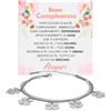 Bramart Bracciale Donna Idea Regalo Compleanno Argento Acciaio Inox Lucidato portafortuna Regalo per lei Festa Evento speciale, Bracciali Compleanni Natale - Cofanetto con DEDICA incluso