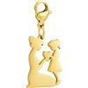 GD GOOD.designs Charms ciondolo con chiusura a moschettone | Ciondolo per collana in acciaio inox 316L | Charm per bracciale, placcato oro 18K | Resistente all'acqua