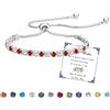 Esmoly Argento Bracciale Donna Tennis Bracciali Regalo Donna Compleanno Ragazza | Braccialetto Braccialetti con 12 Colori di Pietre Natali e 5A Sparkle Zircone Regolabile