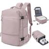 HPLQQ Zaino 40x30x20 per Ryanair Zaino da Viaggio Aereo Bagaglio a Mano | 24L Borsa da Cabina 40x30x20 per Uomo e Donna Lavoro e Scuola Trekking Casual Daypack Impermeabile,B Rosa chiaro
