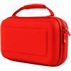Orzly Custodia da trasporto compatibile con Nintendo Switch e New Switch Console OLED - rossa Custodia protettiva da viaggio portatile rigida Custodia a conchiglia con tasche per accessori e giochi