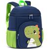 PROTAURI Zainetto Asilo Bambino 2-6 Anni 10.6L, Dino Blu Scuro Verde | cinturino pettorale riflettente impermeabile leggero traspirante ergonomico Dinosauro 3D DIN A4
