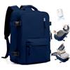 SZLX Zaino Sottovuoto Ryanair 40x30x20 Zaino da Viaggio 40x30x20 Wizzair | Bagaglio a Mano 40x30x20 Donna Uomo Borse da Cabina per Ryanair Easyjet Adatto a PC da 14 Pollici con USB e scomparto scarpe