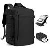 SZLX Zaino Ryanair 40x30x20 Sottovuoto con pompa Zaino da Viaggio 40x30x20 Sottovuoto Bagaglio a Mano Wizzair Vueling Donna Uomo Borse da Cabina per Laptop 14 Pollici Impermeabile con scomparto scarpe
