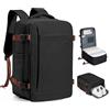 HPLQQ Zaino 40x30x20 per Ryanair Zaino da Viaggio Aereo Bagaglio a Mano | 24L Borsa da Cabina 40x30x20 per Uomo e Donna Lavoro e Scuola Trekking Casual Daypack Impermeabile,E Nero marrone