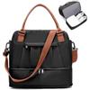 HPLQQ Borsone da Viaggio Donna Bagaglio a Mano Ryanair 40x30x20, Borsa Sportiva Borsone da Palestra con Scomparto per le Scarpe, Borsa da Weekend, Ospedale Parto, Danza,D04-Marrone-Nero