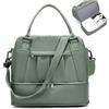 HPLQQ Borsone da Viaggio Donna Bagaglio a Mano Ryanair 40x30x20, Borsa Sportiva Borsone da Palestra con Scomparto per le Scarpe, Borsa da Weekend, Ospedale Parto, Danza,D03-Verde Militare