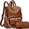 Leathario Zaino Donna 3in1, Impermeabile e Antifurto | Pelle Sintetica, Capienza Per PC 13.3'', Tasche Multiple Incluse Posteriore Antifurto, Elegante Per Lavoro/Viaggio/Università