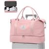 WEPLAN Borsone da Viaggio Donna Borsa Bagaglio a Mano 45x36x20 Easyjet | Borsa da Viaggio con Scomparto Scarpe Borsa Parto Ospedale Mamma Borsa da Cabina Weekend Borsone Palestra,A11-Rosa