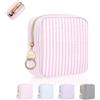 Playexen Porta Trucchi da Borsa Piccola Trousse da Borsetta Ragazza Piccolo Pochette Donna Trucco Portatile con Design a Righe Sottili per Cosmetici Accessori da Viaggio Organizer per Amica Compleanno(03-Rosa)