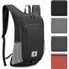 ROEOWENE Zaino Pieghevole Ultraleggero 15L Piccolo Zaino Ripiegabile da | Viaggio Escursionismo Leggero Trekking Per Uomo Donna Bambini Hiking Daypack Per Campeggio,ciclismo-nero