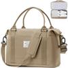 HPLQQ Borsone da Viaggio Donna Bagaglio a Mano Ryanair 40x30x20 | Borsa Sportiva Borsone da Palestra con Scomparto per le Scarpe, Borsa da Weekend, Ospedale Parto, Danza,Cachi