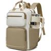 KONO Zaino Donna Porta PC 15,6 Pollici, Impermeabile e Grande Capacità con Tasca Porta Borraccia, Zaino Antifurto per PC Portatile, per Lavoro, Università e Viaggio (Beige/Kaki)