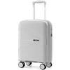 Lekesky Valigia Cabina 16 Pollici, PP e Lucchetto TSA, 55x35x23 cm, Grigio | Valigia Rigida in Polipropilene (PP), Trolley Rigido con Lucchetto TSA e 4 Ruote Rimovibili, Ideale per Viaggi Brevi