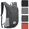 ROEOWENE Zaino Pieghevole Ultraleggero 15L Piccolo Zaino Ripiegabile da | Viaggio Escursionismo Leggero Trekking Per Uomo Donna Hiking Daypack Per Campeggio,ciclismo-grigio Scuro