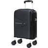 Lekesky Valigia Cabina 20 Pollici, PP e Lucchetto TSA, 55x35x23 cm, Nero | Valigia Rigida in Polipropilene (PP), Trolley Rigido con Lucchetto TSA e 4 Ruote Rimovibili, Ideale per Viaggi Brevi