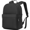 KONO Zaino Scuola Leggero, Zaino Uomo Donna, Zaino Università, Nero | Porta PC 15,6 Pollici, Zaino Casual da Viaggio e Lavoro, Tasche Multiple, Grande Capacità, Tinta Unita, Semplice e Classico