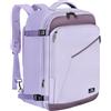 MATEIN Bagaglio a Mano 55x35x25 ITA Airways, Zaino da Viaggio Impermeabile | 50L Zaino da Viaggio, Multitasche Bagaglio a Mano 55x35x25 Aereo Compatto, Grande Travel Bag per Air France, Grigio Lila