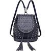 Miss Lulu Borse zaino moda per donna tracolla con catena in ecopelle borchiato teschi in rilievo, Marina Militare