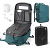 WEPOET Zaino da Viaggio 40x30x20 con Sottovuoto Vacuum Backpack Aereo Bagaglio a Mano Ryanair Zaino Easyjet 45x36x20 Con Pompa Donna Uomo Zaini Casual Porta PC 15.6 Pollici(Blu Pavone)