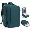 HPLQQ Zaino 40x30x20 per Ryanair Zaino da Viaggio Aereo Bagaglio a Mano | 24L Borsa da Cabina 40x30x20 per Uomo e Donna Lavoro e Scuola Trekking Casual Daypack Impermeabile,E Blu pavone