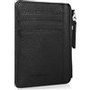 flintronic Portia Carte di Credito e Tasche Pelle, (1 Scomparto Con Cerniera, 8 Slot Per Schede e 1 Porta Id/Foto) Borsa Tascabile Sottile Per Uomo E Donna - Nero