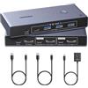 UGREEN Switch KVM DisplayPort 2 Ingressi 1 Uscite 8K 60Hz 4K 240Hz | Doppio Schermo Commutatore con 4 Porte USB 3A1C 5Gbps per Tastiera Mouse Disco Rigido Stampante con Controller