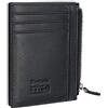 flintronic Portia Carte di Credito e Tasche Pelle, (1 Scomparto Con Cerniera, 8 Slot Per Schede e 1 Porta Id/Foto) Borsa Tascabile Sottile Per Uomo E Donna - Nero