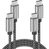 deleyCON 2x 0,5m USB C PD3.0 (60W Ricarica Rapida) Corto 50cm USB-C a USB-C per iPhone 17 16 15 Pro Max Air Galaxy S26 S25 S24 S23 Pixel iPad Pro MacBook Air Tablet Switch PS5